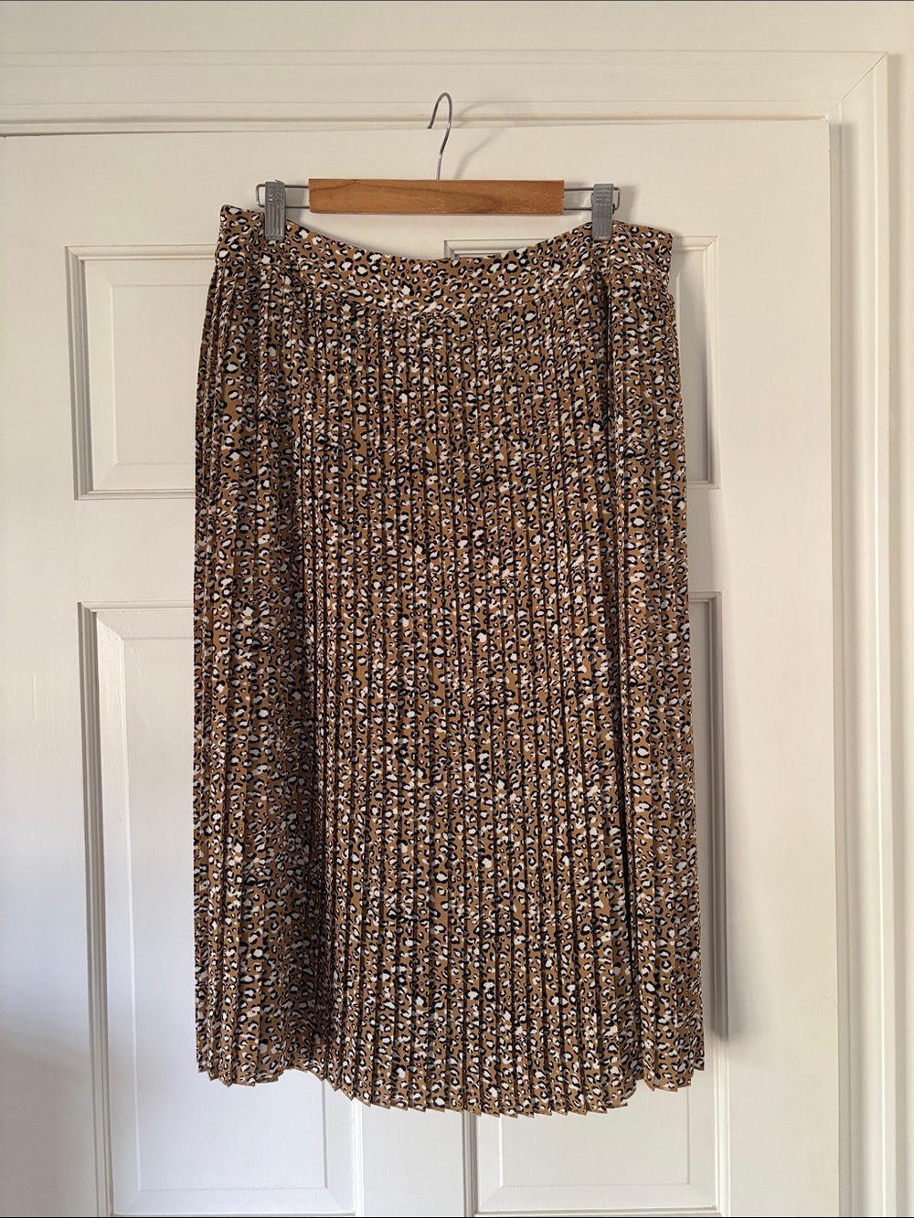 J. Crew Pleated Leopard Print Midi Skirt
